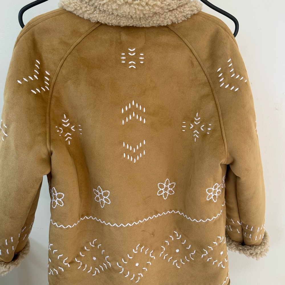 NWT $298 Driftwood Sundance Faux Suede Embroidered Coat S/M - Picture 2 of 8